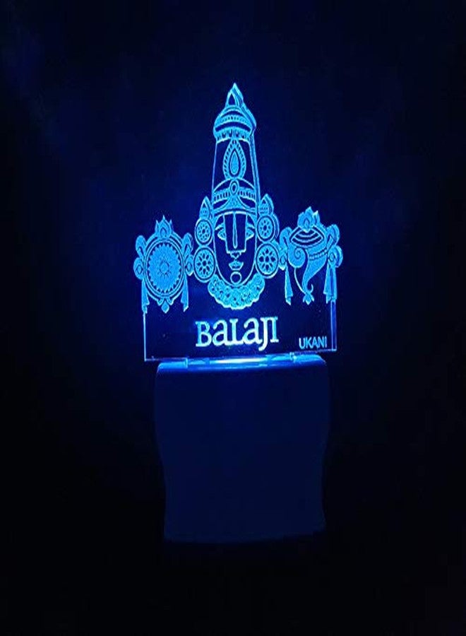 UKANI 3D Shree Balaji Design Night Lamp for Home/Gift/Office/Temple (Size 3 Inch) Multi Color - Image 1