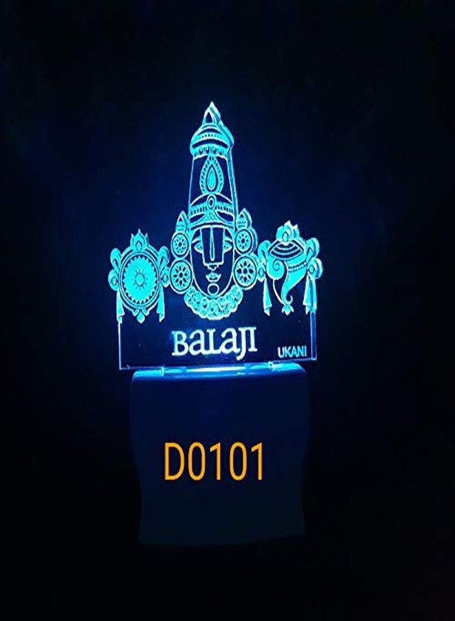 UKANI 3D Shree Balaji Design Night Lamp for Home/Gift/Office/Temple (Size 3 Inch) Multi Color - Image 5