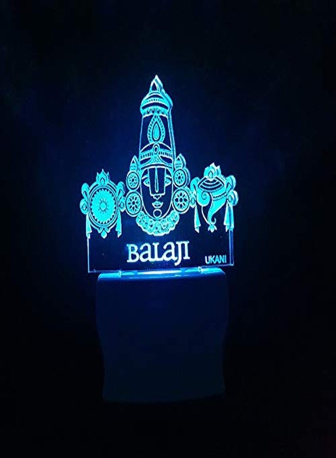 UKANI 3D Shree Balaji Design Night Lamp for Home/Gift/Office/Temple (Size 3 Inch) Multi Color - Image 2