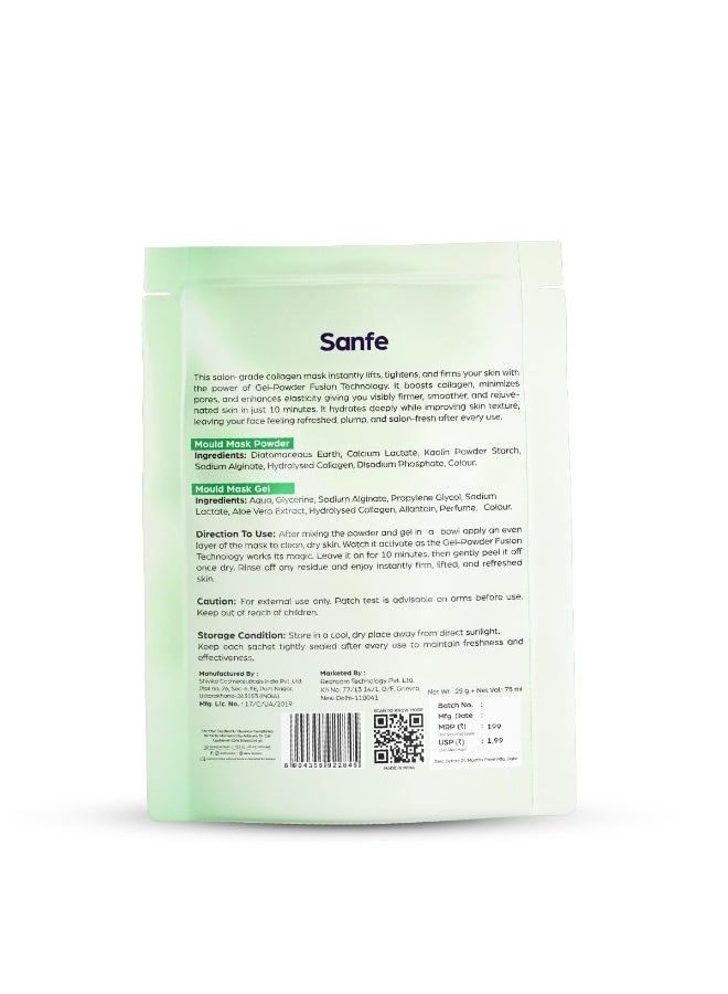 Sanfe Salon-Grade SkinTight Collagen Peel-Off Mask, Skin Tightening and Firming Face Mask, 25g, Sheet Form - Image 3