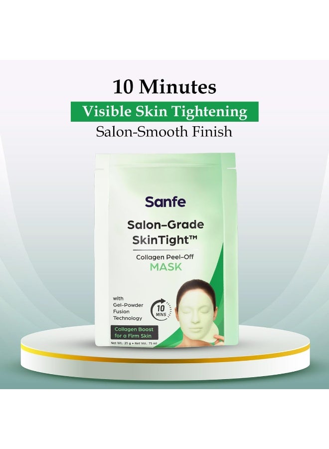 Sanfe Salon-Grade SkinTight Collagen Peel-Off Mask, Skin Tightening and Firming Face Mask, 25g, Sheet Form - Image 4