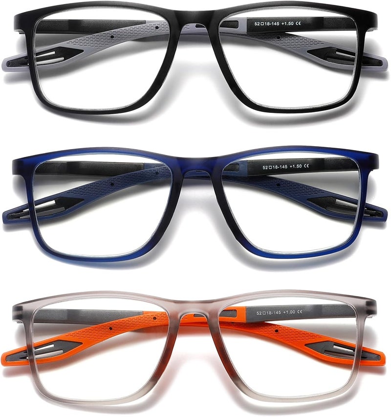 Hubeye TR90 Sports Reading Glasses for Men and Women Good Square Comfortable Flexible Anti-Blue Computer Glasses High Quality Comfortable Reading Aid - Image 1