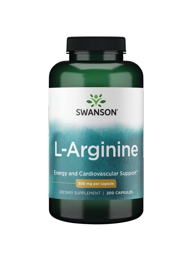 SWANSON Amino Acid Larginine 500 Milligrams 200 Capsules - Image 2