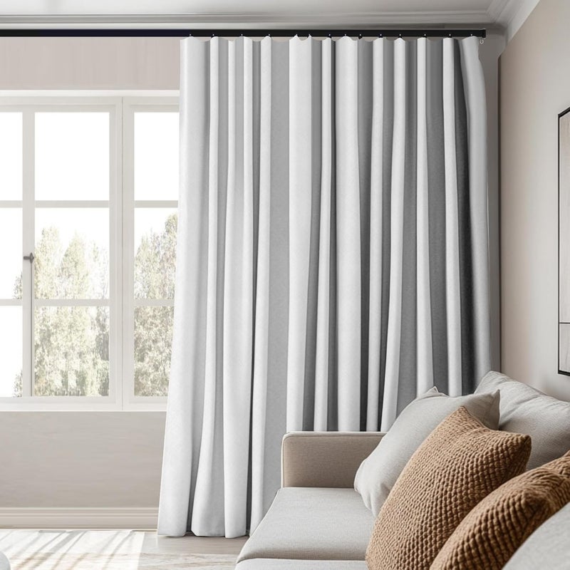 MaKefeile Room Divider Curtains Total Blackout Privacy Curtain Panel Room Thermal Insulated Noise Reduction Curtains for Bedroom Window Living Room Ceiling Track Curtain W 10 ft × H 8 ft White - Image 5
