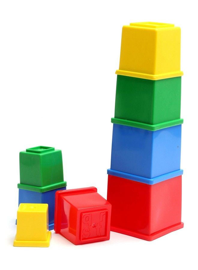giggles Stacking Cubesmulticolour Stacking Blocks With Alphabet Helps To Sortstack And Nest 12 Months & Above Infant And Preschool Toys - Image 5