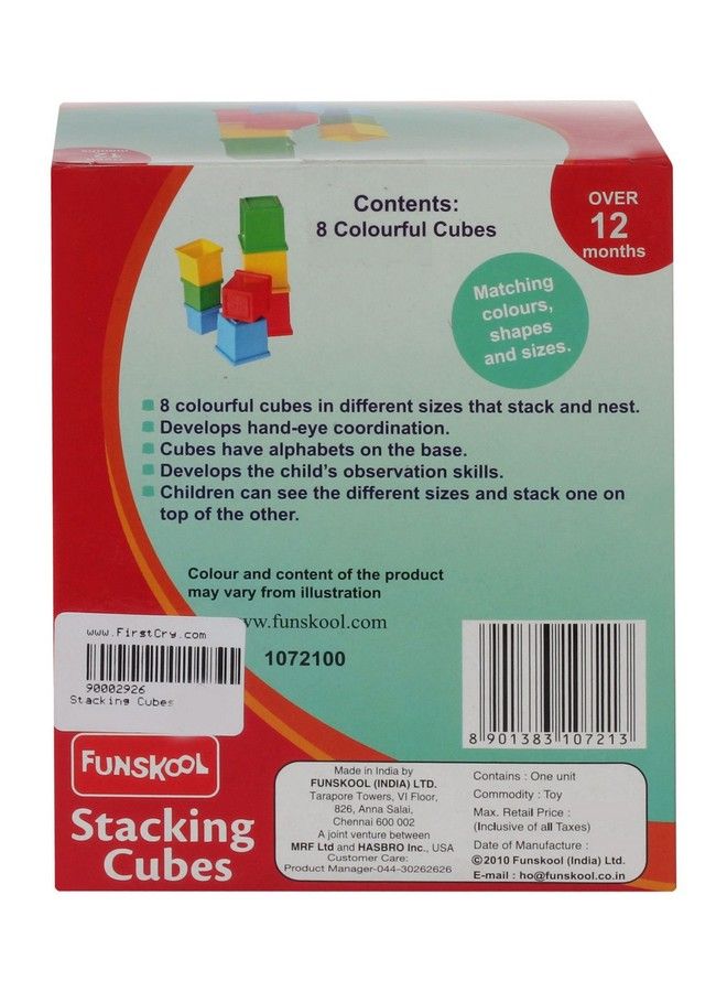 giggles Stacking Cubesmulticolour Stacking Blocks With Alphabet Helps To Sortstack And Nest 12 Months & Above Infant And Preschool Toys - Image 4
