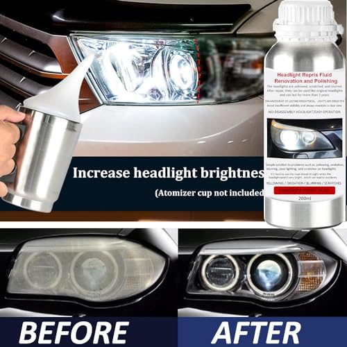VCTSELITY 200ML Headlight Restoration Liquid, Car Headlight Polishing Repair Fluid, Headlight Polish Restoration Kit Refill Bottle to Remove Yellowing/Scratch/Haze/Oxidation/Vague - Image 4