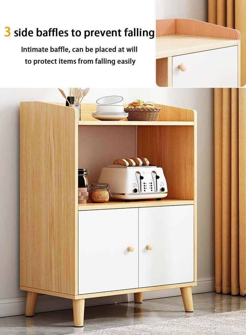 AGD Coffee Corner, Modern Coffee Cabinet With Storage, Multifunctional Sideboard, Console Table For Home Kitchen And Living Room 60x30x82cm White - Image 4