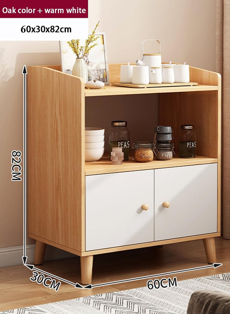 AGD Coffee Corner, Modern Coffee Cabinet With Storage, Multifunctional Sideboard, Console Table For Home Kitchen And Living Room 60x30x82cm White - Image 2