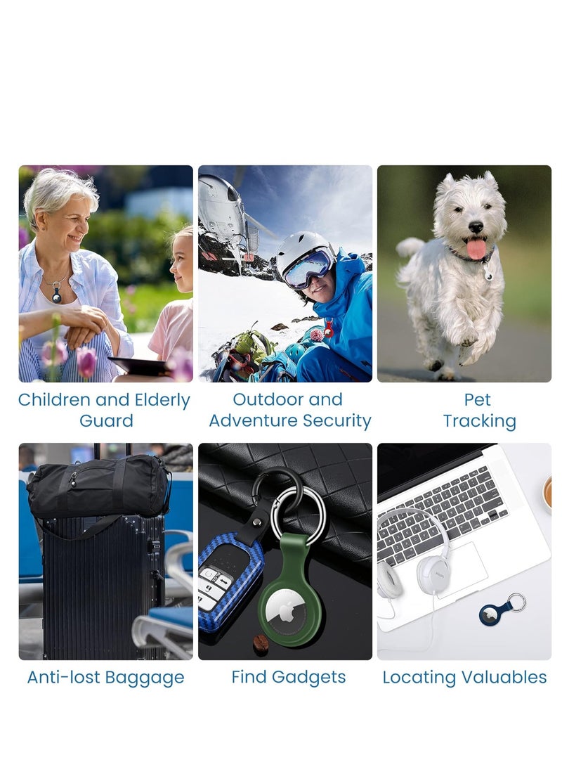MJZ 4 Pack Protective Air Tag Case Waterproof Liquid Silicone for Apple Airtags Keychain Key Ring Anti Lost AirTag Tracker Holder Anti Scratch Air Tags Cover Loop Finder Items GPS Accessories - Image 2