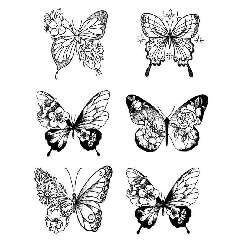Generic Herbal Butterfly Tattoos Non-Glare Matte Unisex (Butterfly) hc-69 