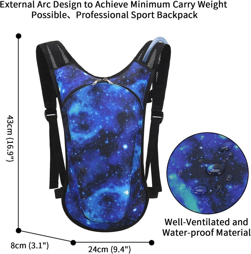 Roptat Hydration Backpack Pack with 2L Hydration Bladder - Lightweight Water Backpack Water Pouch for Women Men Running Riding Biking Music Festival - Image 2