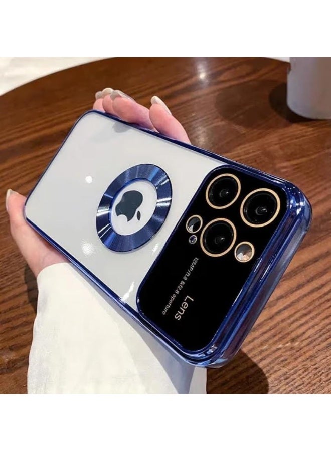 جراب مع واقي لعدسة الكاميرا (متوافق مع MagSafe) جراب واقٍ مضاد للخدش والصدمات رفيع مطلي بالكهرباء (iPhone 13 Pro Max) أزرق - Image 3