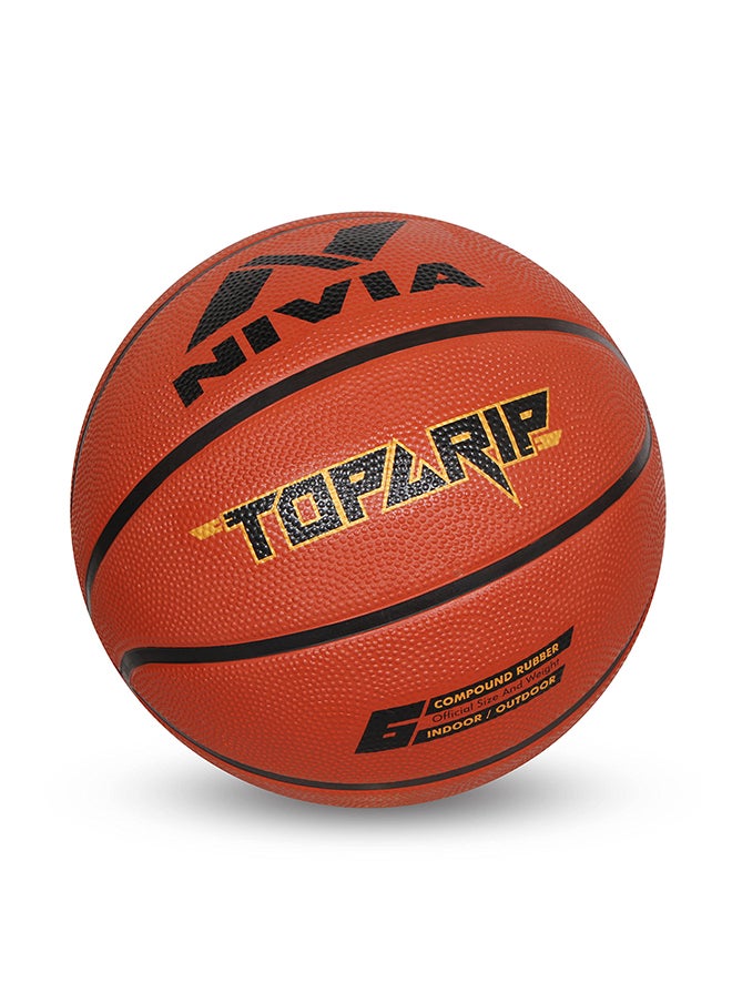 Nivia Top Grip Basketball | Size: 5 | Rubberized Moulded | for Adults | Panels 8 | Machine Stitched | Suitable for Hard Surface, Wooden Flooring, Indoor Synthetic Surface  - Image 2