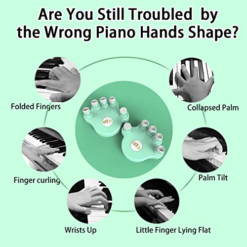 Moreup Piano Finger Trainers, Hand Grip Exerciser Ergonomic Training Finger Pressing Posture Correction Tool for Guitar Piano Trigger Finger Training Arthritis Therapy and Grip 2PCS/Set - Image 4