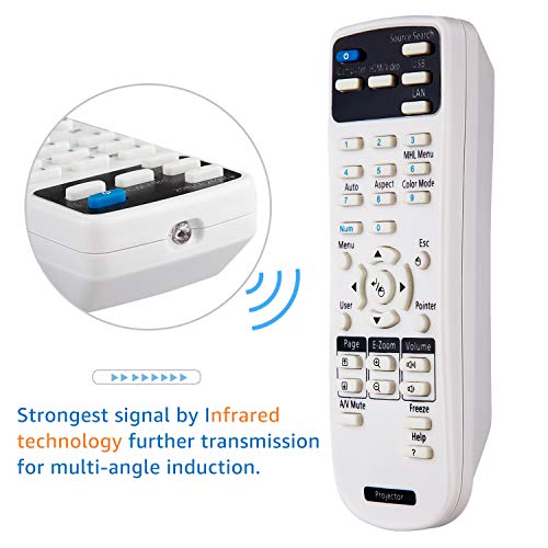 OMAIC Projector Remote Control for Epson Projectors Home Cinema EB EMP EX VS H BrightLink Powerlite Series - Image 4