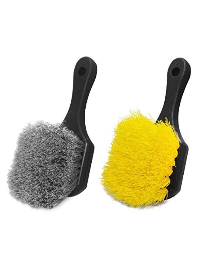 Generic FineGood 2 Set Wheel & Tire Brush Cleaner for Car, Wheel Brushes for Cleaning Wheels Auto Wheel Cleaning Brush Bristle Brush Cleaning Tools  - Image 1