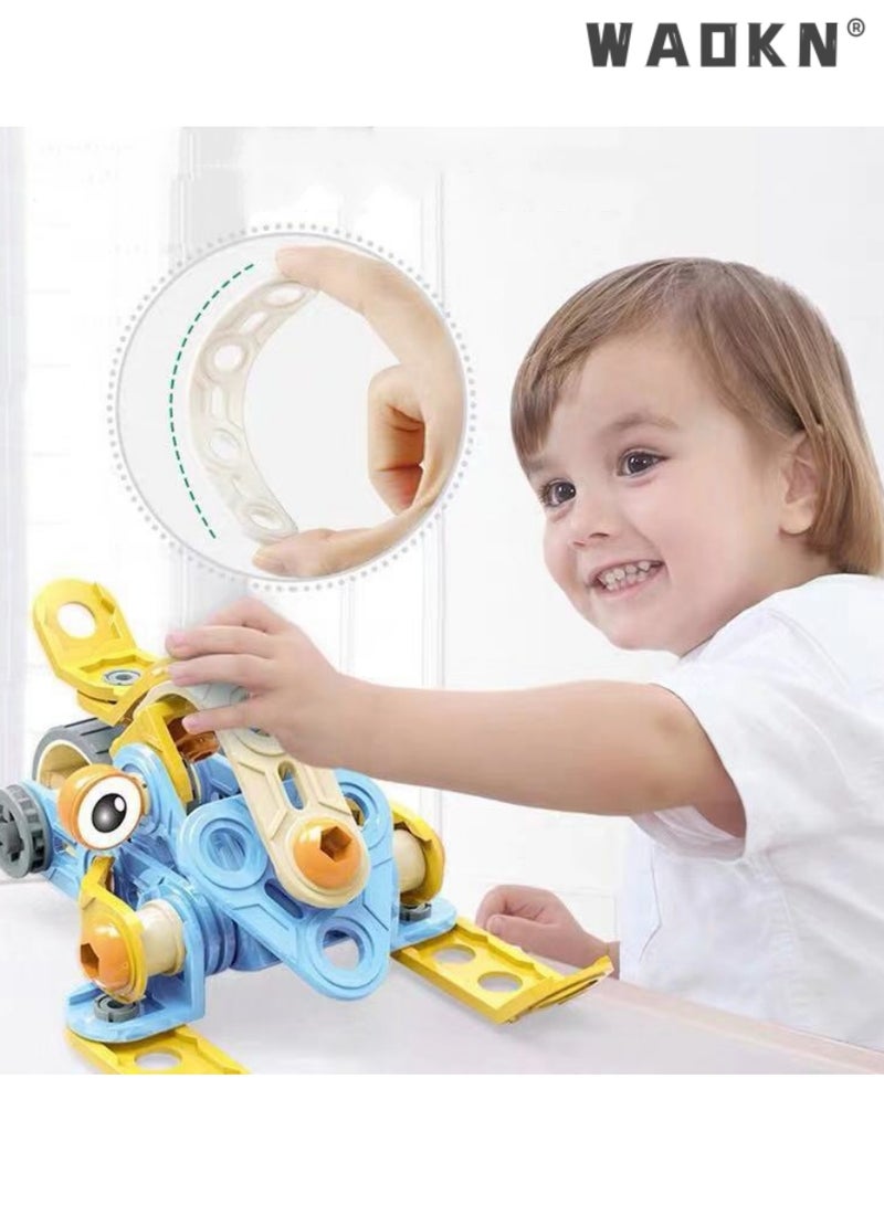 دبليو أيه أو كي أن خذ فصل لعب مجموعة بناء STEM مجموعة لعبة قابلة للتجميع، الهندسة التعليمية DIY كتل البناء مجموعة مع الأولاد والفتيات، لعبة التعلم التعليمي قبل المدرسة - Image 3