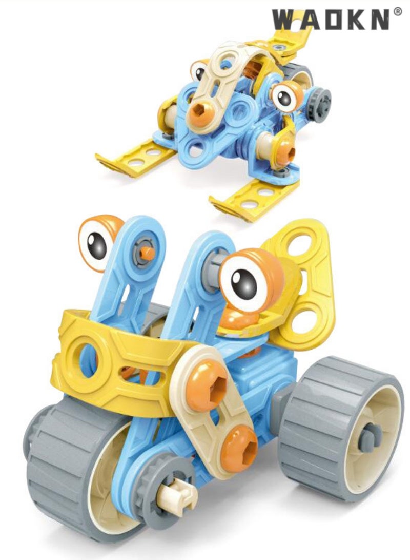 دبليو أيه أو كي أن خذ فصل لعب مجموعة بناء STEM مجموعة لعبة قابلة للتجميع، الهندسة التعليمية DIY كتل البناء مجموعة مع الأولاد والفتيات، لعبة التعلم التعليمي قبل المدرسة - Image 1