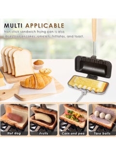 Generic Double-Sided Nonstick Sandwich Maker & Hot Dog Toaster - Versatile Grilled Cheese and Breakfast Pan for Pancakes, Omelets, Toast, and More! Perfect for Quick and Easy Meals.  - Image 2