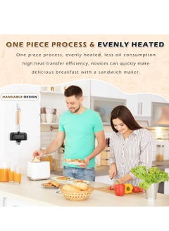 Generic Double-Sided Nonstick Sandwich Maker & Hot Dog Toaster - Versatile Grilled Cheese and Breakfast Pan for Pancakes, Omelets, Toast, and More! Perfect for Quick and Easy Meals.  - Image 4