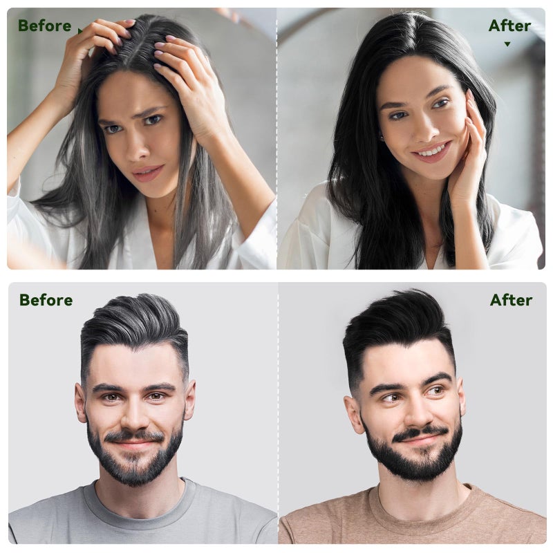BELEZALIB Black Hair Dye Shampoo - Natural Nutrition for Gray Hair Coverage, 3 in 1 Shampoo for women, Semi Permanent Hair Color for Instant, Lasts 30 Days/Natural herbal Ingredients, 150 ML/5.07 OZ - Image 4