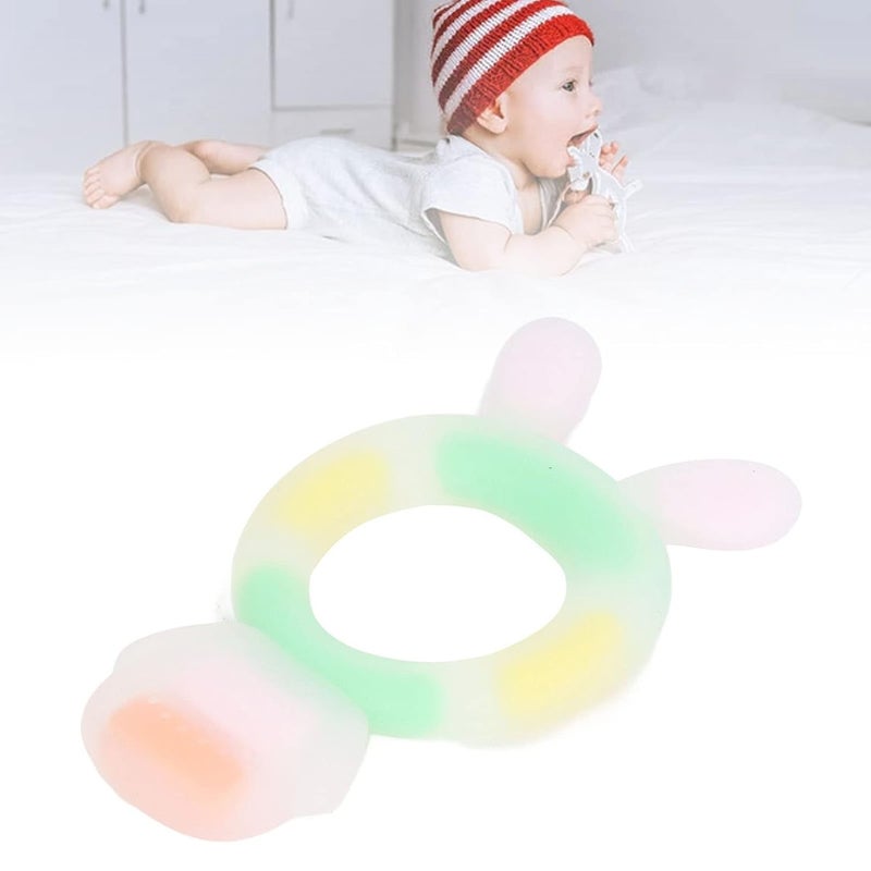 klarako Infant Teething Toy, Baby Teether Toy Gum Massage Reduce Finger Sucking Dishwasher Safe for Newborn (Pink) - Image 2