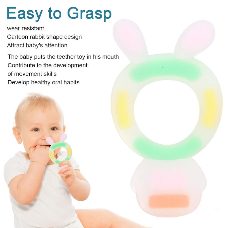 klarako Infant Teething Toy, Baby Teether Toy Gum Massage Reduce Finger Sucking Dishwasher Safe for Newborn (Pink) - Image 3