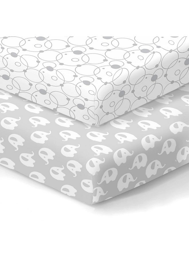Cambria Baby 100% Organic Cotton Fitted Sheets For Graco Pack N Play, Babyletto, Pamo Babe, Hiccapop, Dream On Me, Evenflo, Baby Trend, Hygge Hush Portable/Mini Crib/Playards, Beka Bedside Bassinet 2 Pk - Image 1