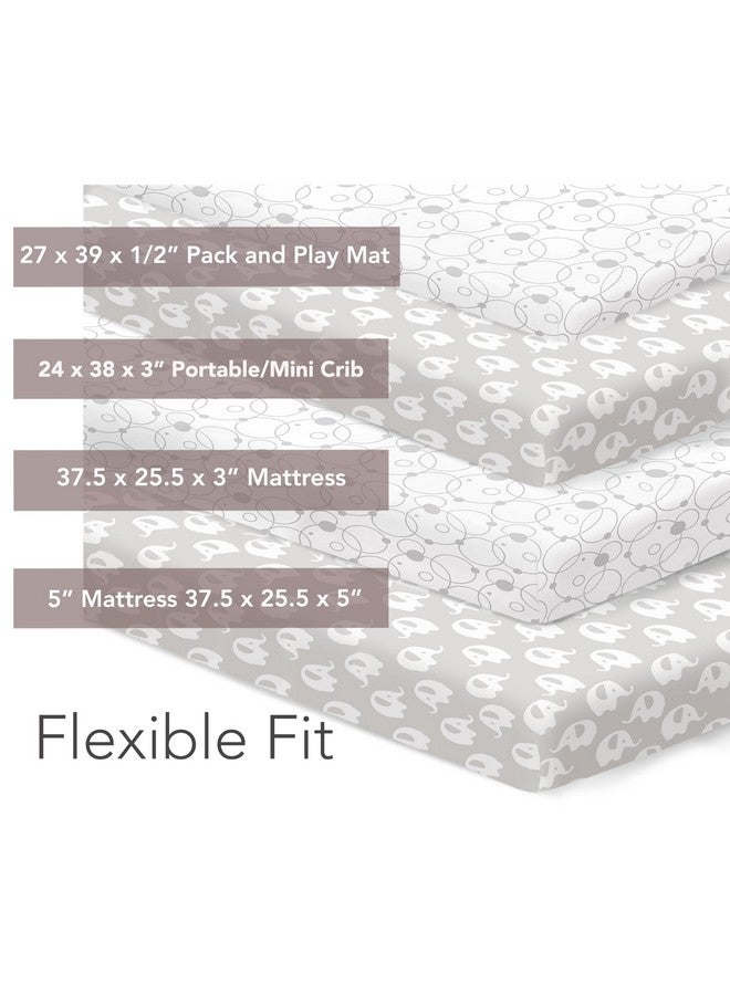Cambria Baby 100% Organic Cotton Fitted Sheets For Graco Pack N Play, Babyletto, Pamo Babe, Hiccapop, Dream On Me, Evenflo, Baby Trend, Hygge Hush Portable/Mini Crib/Playards, Beka Bedside Bassinet 2 Pk - Image 3