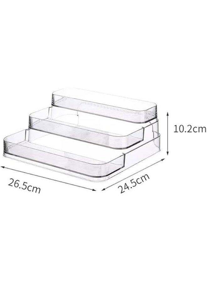 Acrylic display and organizer with a 3-tier ladder design, a transparent and durable unit for organizing perfumes, spices, and collectibles with a modern touch. - Image 4