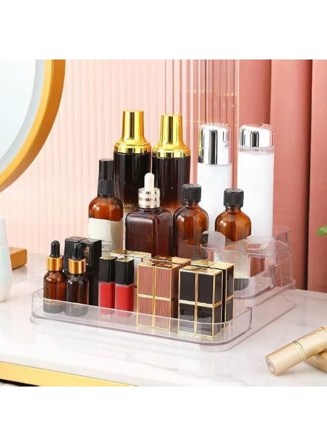 Acrylic display and organizer with a 3-tier ladder design, a transparent and durable unit for organizing perfumes, spices, and collectibles with a modern touch. - Image 1
