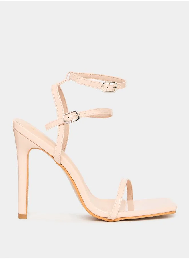 Styli Double Ankle Strap High Heel Sandals