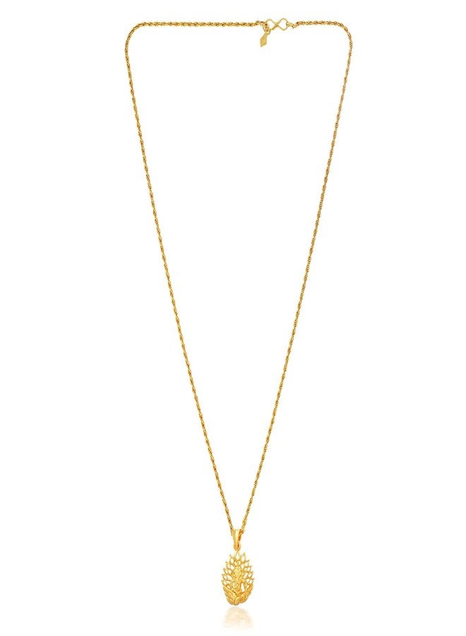 morir Gold Plated Brass Jwala Ganesha Ganesh Ganpati Pendant Necklace Temple Jewellery For Men Women - Image 4