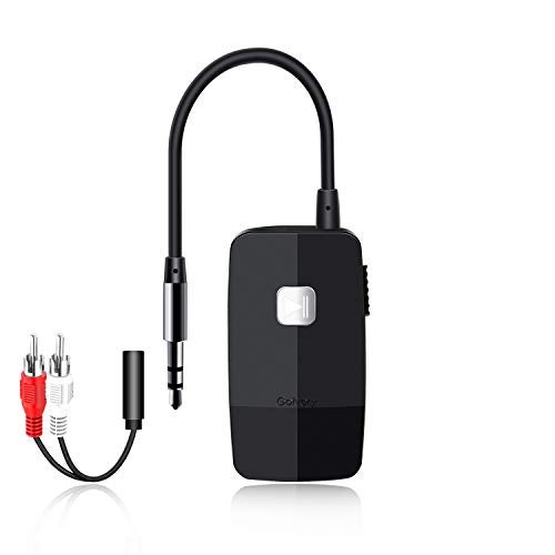 Golvery Upgraded Bluetooth 5.4 Receiver for Speaker, Wireless Audio Adapter for Home Audio Car Stereo with 3.5mm RCA Jack, 20 Hours Playtime, Dual Connection to 2 Phones, Easy Control ON/Off Slider - Image 1