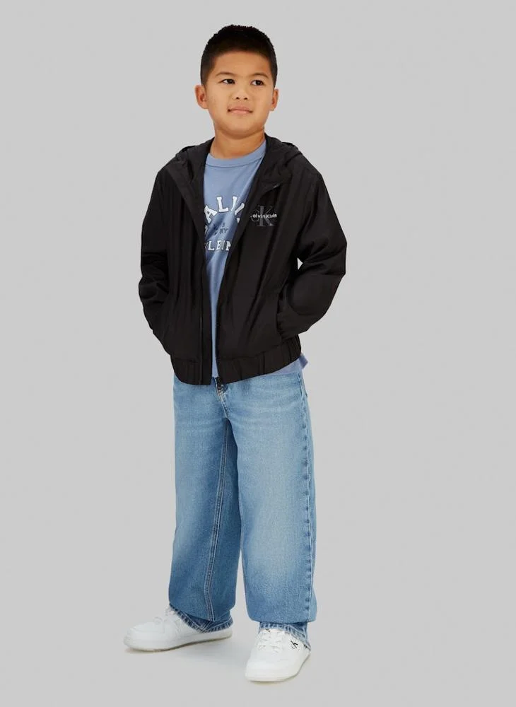 Calvin Klein Jeans  Youth Logo Quilted Bomber Jacket With Hood for Men | Best Price UAE