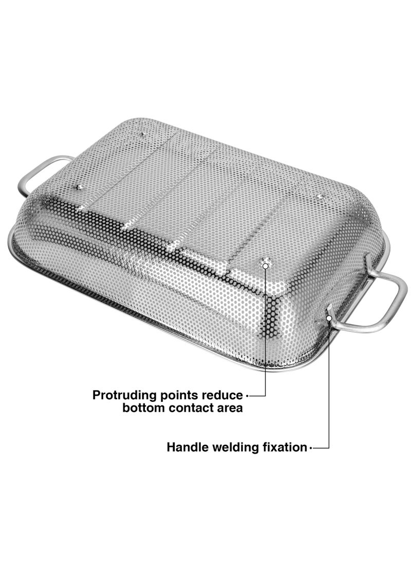 Rectangle Colander 36x21.5cm, Stainless Steel Mesh