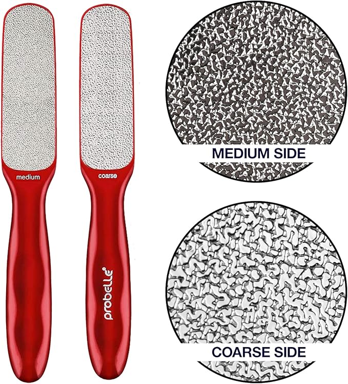 Probelle Double Sided Multidirectional Nickel Foot File Callus Remover Immediately Reduces calluses and Corns to Powder for Instant Results Safe Tool Dark Grey - Image 2