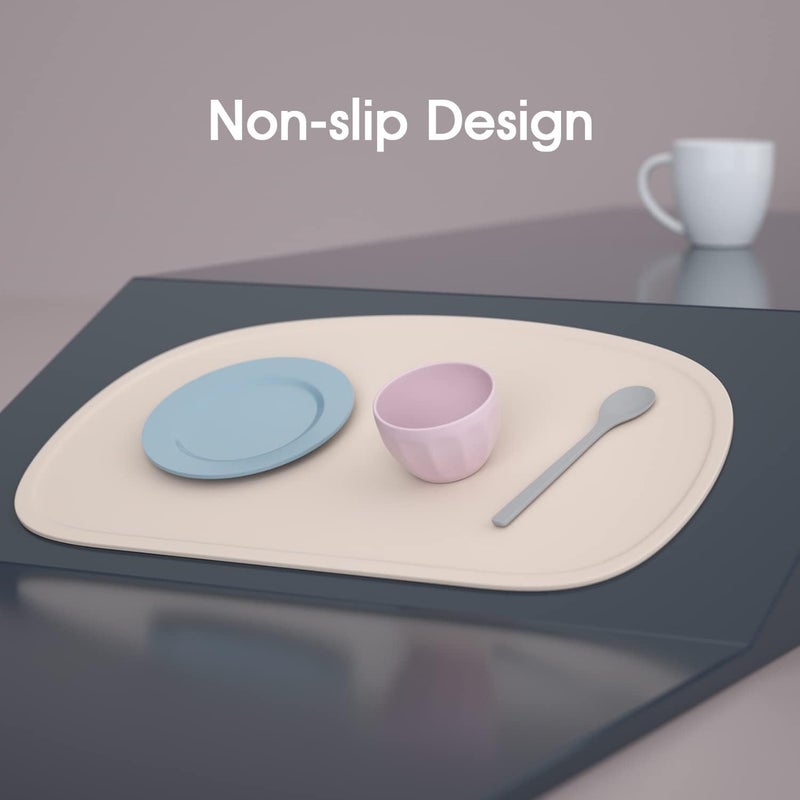 Cuddle Campus Silicone Placemat with Raised Edges for Kids,Toddlers,Babies, Non-Slip Table Setting Placemat for Dining,Come with String for Storage - Image 5