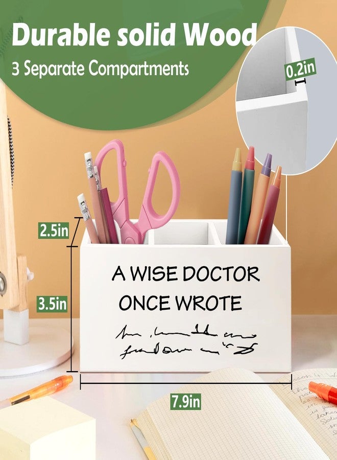حامل أقلام خشبي مزخرف من VIIJJUE، هدية تقدير للأطباء، منظم خشبي لهدايا تخرج طلاب الطب، مناسب للمنزل والمكتب والطاولة والرف. - Image 2