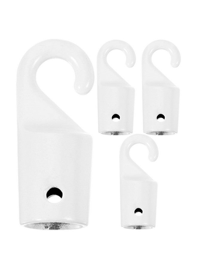 OSALADI 4pcs Curtain Hooks for Drapes Blind Wood Wand Hook tip Mini Blind Wand Hook tip Window Blind tilt Wand Hook tip Wand tip Hook for Blinds Blind Parts White Metal Wand Replace - Image 1
