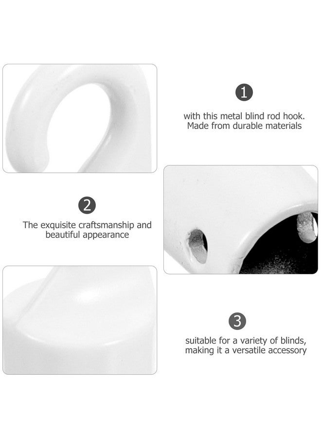 OSALADI 4pcs Curtain Hooks for Drapes Blind Wood Wand Hook tip Mini Blind Wand Hook tip Window Blind tilt Wand Hook tip Wand tip Hook for Blinds Blind Parts White Metal Wand Replace - Image 2