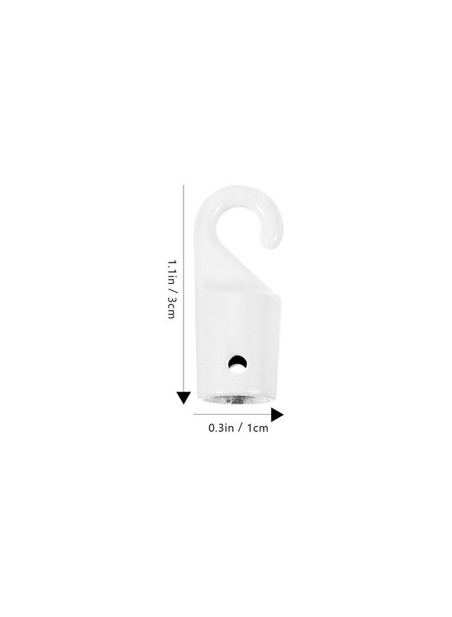 OSALADI 4pcs Curtain Hooks for Drapes Blind Wood Wand Hook tip Mini Blind Wand Hook tip Window Blind tilt Wand Hook tip Wand tip Hook for Blinds Blind Parts White Metal Wand Replace - Image 4