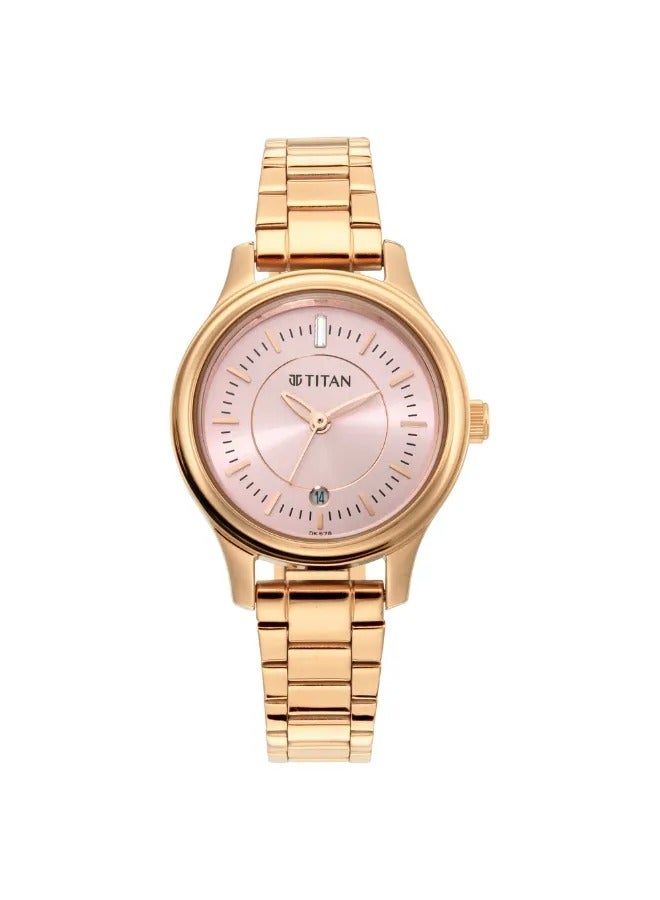 TITAN Women's Analog Round Shape Metal Wrist Watch - 2638WM01 - 34 Mm  - Image 2