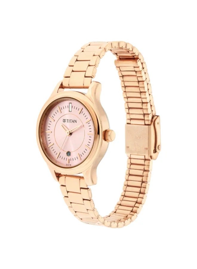 TITAN Women's Analog Round Shape Metal Wrist Watch - 2638WM01 - 34 Mm  - Image 3