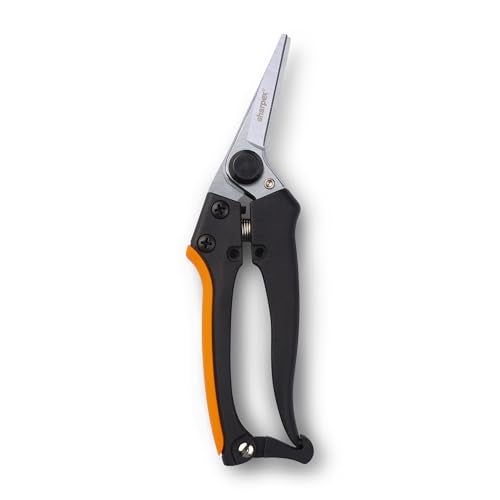 Sharpex Heavy-Duty Professional Pruning Shears with Nylon Handle for Gardening | Secateurs for Garden with Smart Lock for Safety | SK5 Non Stick Coated High Carbon Steel Cutting Blade | Orange - Image 1