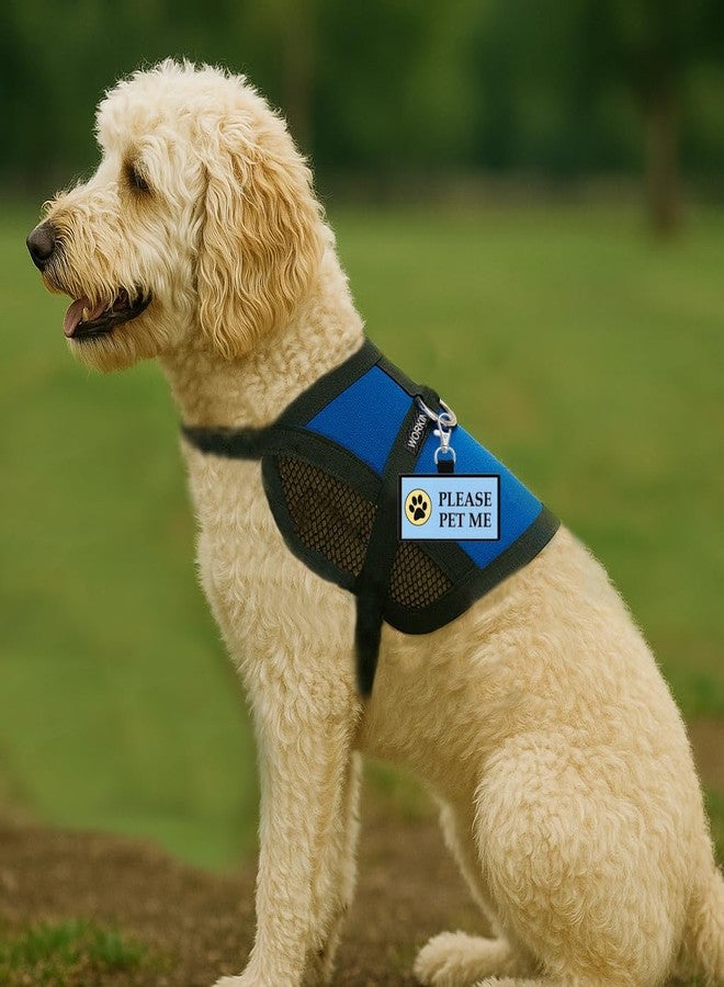 WORKINGSERVICEDOG.COM رقعة تعريفية "رجاءً دللني" - تُثبّت على سترة كلب الخدمة، أو سترة كلب العلاج، أو السرج، أو الطوق، أو المقود، أو الحاملة - Image 3