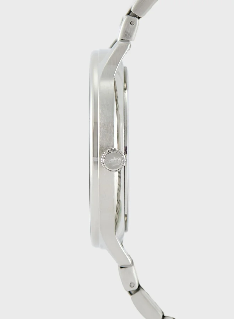 لاكوست ساعة بعقارب وسير فولاذي