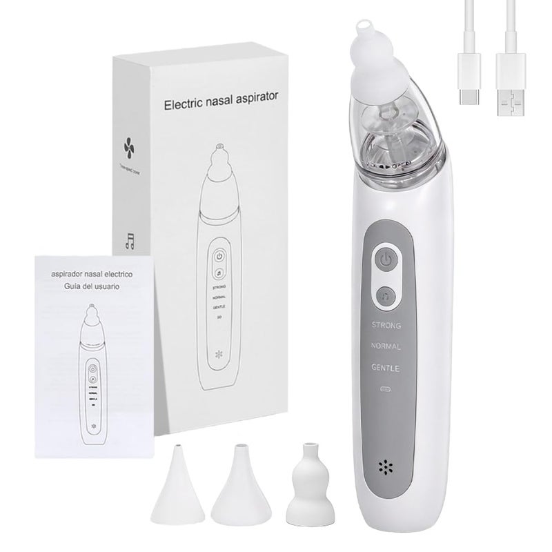 Wxeadu Electric Baby Nasal Aspirator with 3 Suction Levels and 3 Silicone Tips, Rechargeable Nasal Aspirator Baby Vacuum Cleaner with Music Function, Nasal Aspirator Baby with LED Display - Image 1