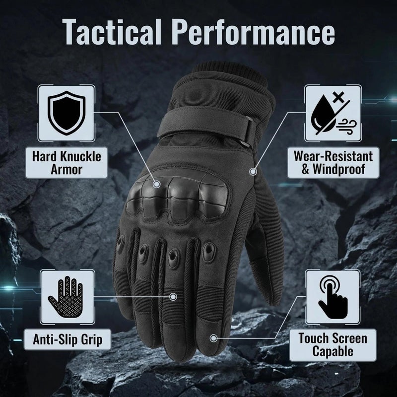 KEYSDEX Winter Motorcycle Gloves,Windproof Touchscreen Gloves,Warm Cold Weather Riding Gloves for Men, Fit for Motorcycle ATV Cycling Tactical Snowmobile Snow Play,Black L - Image 2